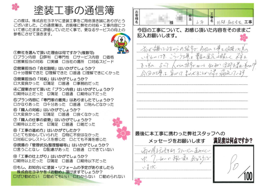 大阪府柏原市旭ヶ丘F様邸　外壁塗装・屋根塗装・防水工事 施工後の写真