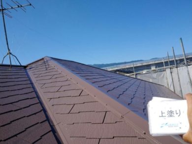 奈良・大和高田市Ｉ様邸 外壁・屋根塗装工事 屋根の上塗り