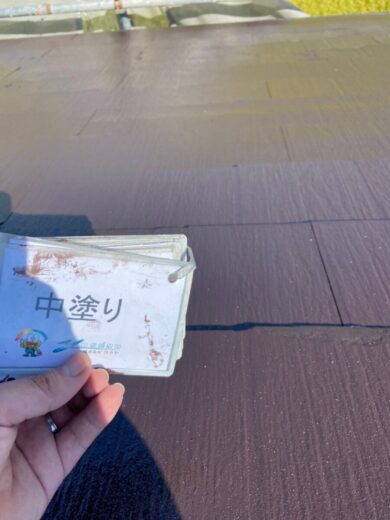 奈良大和高田市M様邸　外壁塗装・屋根塗装工事 屋根中塗り