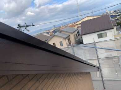 奈良葛城市M様　外壁塗装・屋根塗装・防水工事 破風フッ素仕上げ