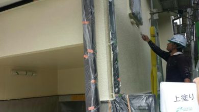 奈良香芝市M様　外壁塗装・屋根塗装 外壁塗装　上塗り