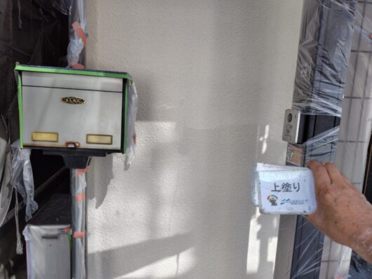 奈良県磯城郡田原本町Y様邸　外壁塗装・屋根塗装・防水工事 外壁上塗り