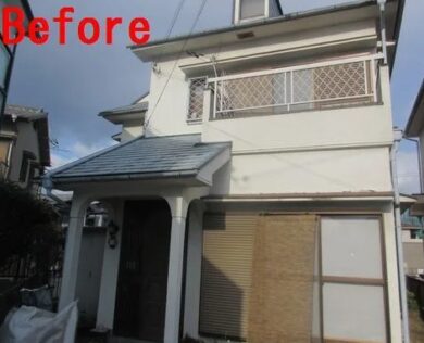 奈良北葛城郡上牧町Ｓ様邸　外壁塗装・外べい塗装・屋根カバー工法工事 施工前の写真