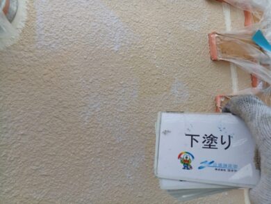 奈良奈良市O様邸　外壁塗装・屋根塗装・防水工事 外壁下塗り