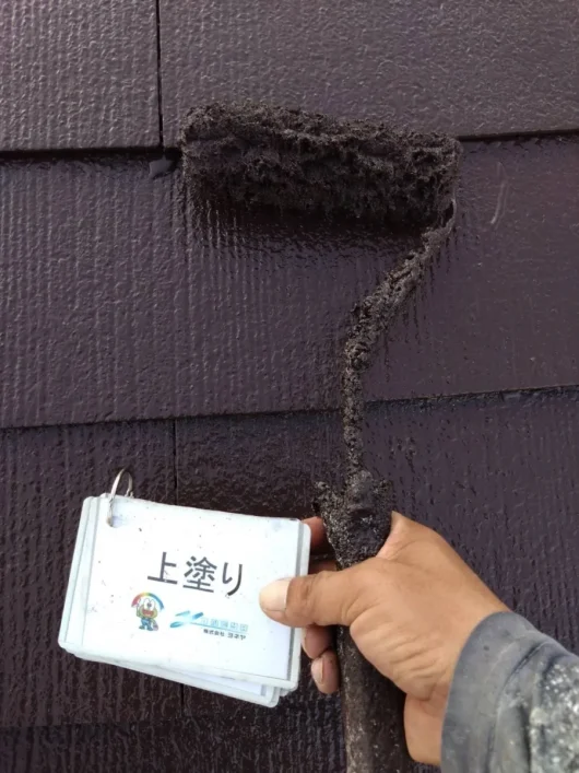 奈良県橿原市石原田町 株式会社O様（アパート）　外壁塗装・屋根塗装工事 屋根　上塗り