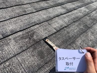 奈良生駒郡平群町K様邸（アパート）　外壁塗装・屋根塗装工事 タスペーサー取り付け