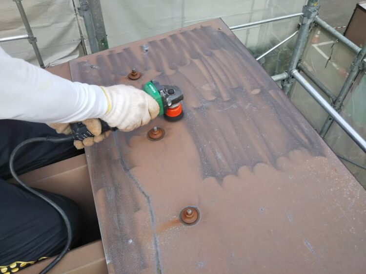 奈良の香芝市の株式会社ヨネヤと株式会社YONEXの外壁塗装と屋根等の作業工程⑫