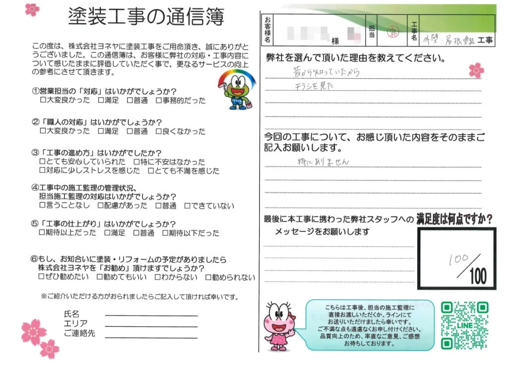 奈良県天理市杉本町N様邸　外壁塗装工事 施工後の写真