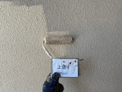 奈良奈良市M様邸　外壁塗装・屋根塗装・防水工事 外壁上塗り
