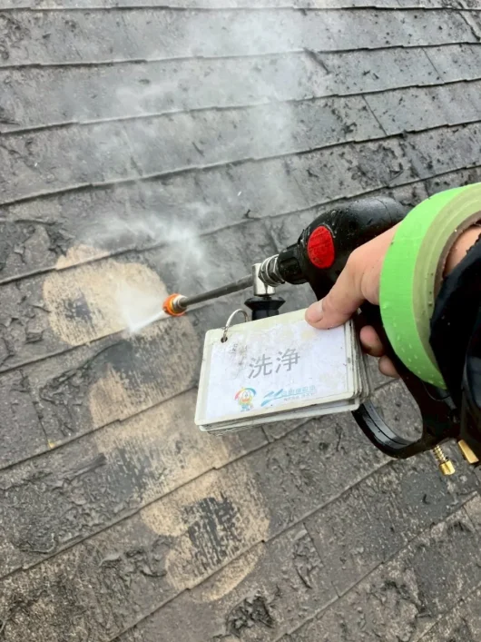 奈良県生駒市小明町S様邸　外壁塗装・屋根塗装・防水工事 外壁　洗浄