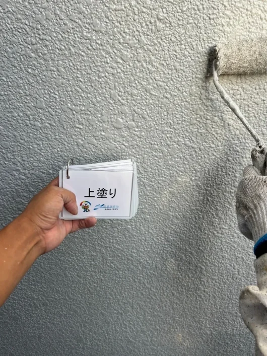 京都府木津川市N様邸　外壁塗装・屋根カバー工事 外壁　上塗り