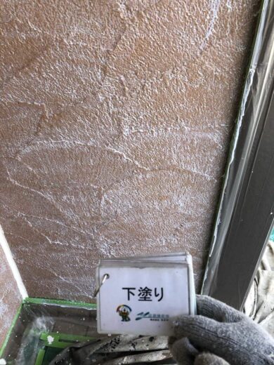 奈良香芝市F様　外壁塗装・屋根塗装工事 外壁塗装下塗り