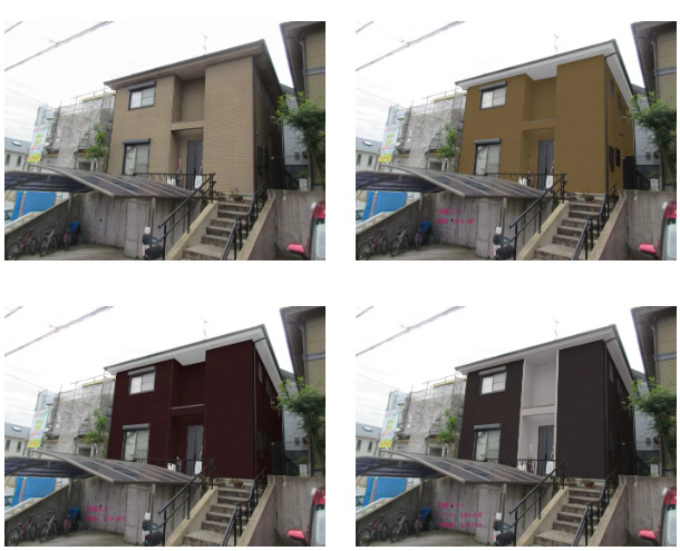 奈良の香芝の株式会社ヨネヤの外壁塗装と屋根塗装のカラシミュ②