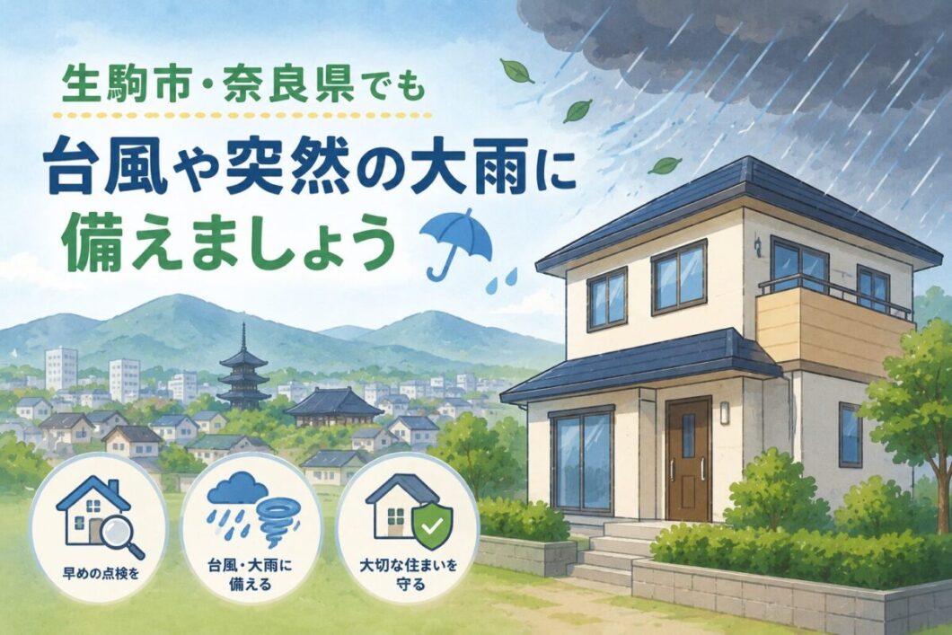 奈良県塗装会社による外壁・屋根塗装工事の突然の雨への備え