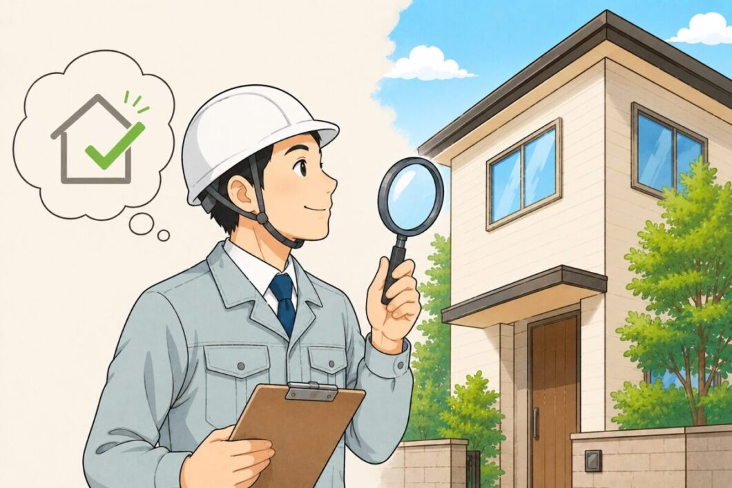 奈良県塗装会社による外壁・屋根塗装工事の家のチッェックしている男の人