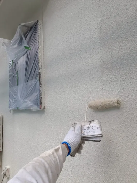 奈良県奈良市五条西K様邸　外壁塗装・屋根塗装・防水工事 外壁　上塗り