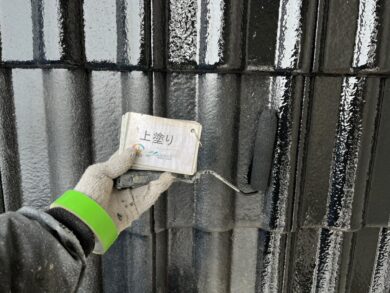 奈良奈良市K様邸　外壁塗装・屋根塗装・防水工事 屋根上塗り