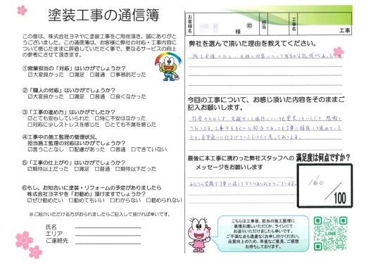 京都府相楽郡精華町N様邸 外壁塗装工事のお客様の声