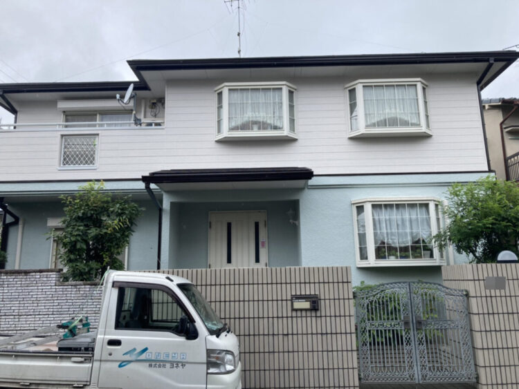 奈良の香芝市の株式会社ヨネヤの外壁塗装と屋根塗装のプレミアムシリコンのプレミアムシリコンの施工事例