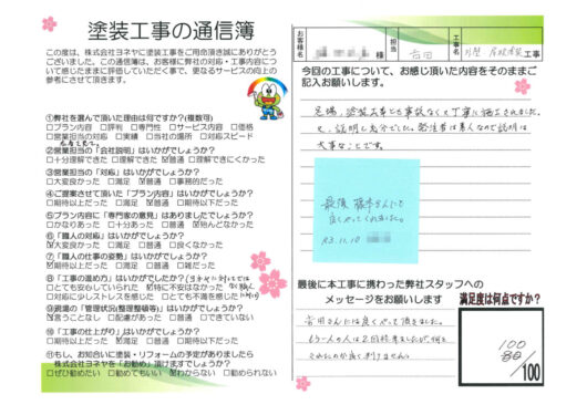 奈良県生駒郡斑鳩町Ｈ様邸　外壁塗装・屋根塗装工事