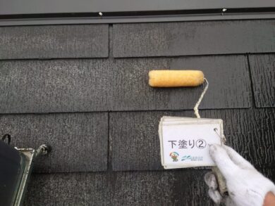 奈良奈良市N様邸　外壁塗装・屋根塗装・防水工事 屋根下塗り②