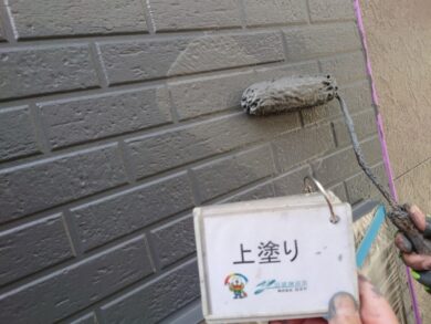 奈良奈良市N様邸　外壁塗装・屋根塗装・防水工事 外壁上塗り