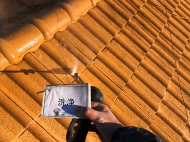 奈良北葛城郡河合町M様邸　外壁塗装・屋根塗装工事 屋根高圧洗浄