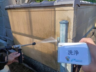 奈良香芝市S様邸　外壁塗装・防水工事 洗浄