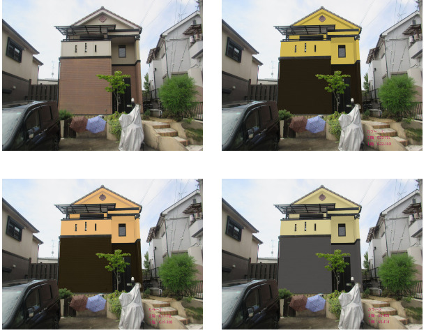 奈良の香芝の株式会社ヨネヤの外壁塗装と屋根塗装のカラシミュ①