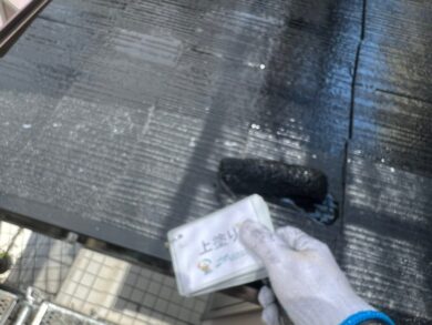 奈良奈良市W様邸　外壁塗装・屋根塗装・防水工事　 屋根上塗り