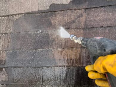 奈良御所市T様邸　外壁塗装・屋根塗装工事　 洗浄