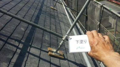 奈良香芝市M様　外壁塗装・屋根塗装 屋根塗装　下塗り