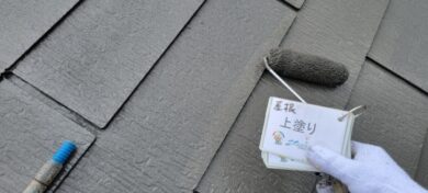 奈良香芝市N様邸　外壁塗装・屋根塗装工事 屋根上塗り