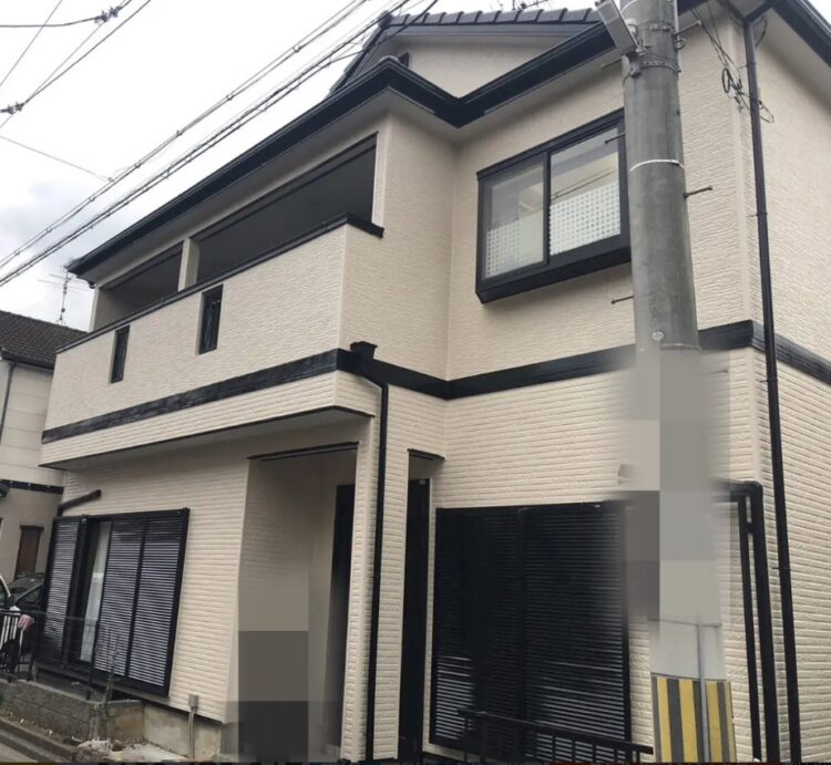 奈良の香芝市の株式会社ヨネヤの外壁塗装と屋根塗装のベージュ系
