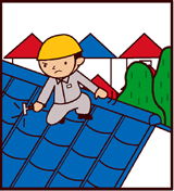 奈良の香芝市の株式会社ヨネヤの外壁塗装と屋根塗装の屋根に上る