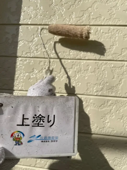 奈良県橿原市石原田町 株式会社O様（アパート）　外壁塗装・屋根塗装工事 外壁　上塗り