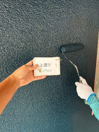 奈良奈良市O様邸　外壁塗装工事 外壁上塗り