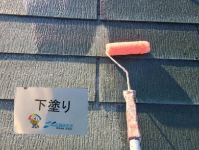 奈良香芝市Y様邸　外壁塗装・屋根塗装・防水工事 屋根下塗り