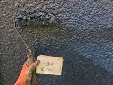 奈良香芝市Y様邸　外壁塗装・屋根塗装・防水工事 外壁上塗り