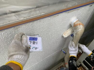 奈良橿原市T株式会社様（工場）　外壁塗装工事 外壁下塗り