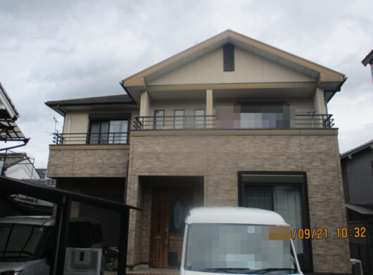 奈良県磯城郡田原本町N様邸　外壁塗装・屋根塗装・防水工事 施工前の写真