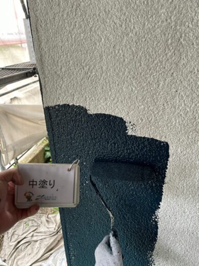 奈良奈良市O様邸　外壁塗装工事 外壁中塗り