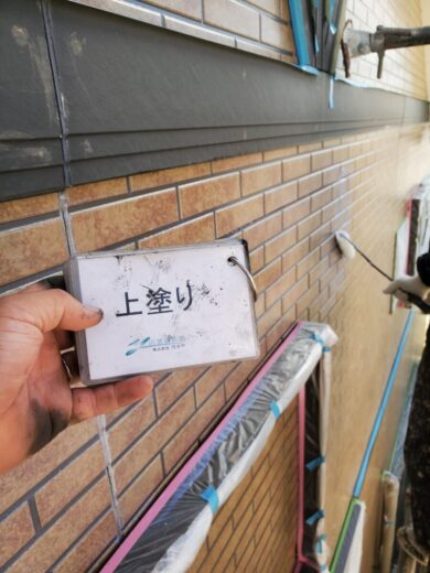奈良大和高田市K様　外壁塗装・屋根塗装工事 外壁上塗り