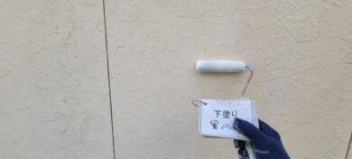 奈良奈良市I様邸　外壁塗装・屋根塗装・防水工事 外壁下塗り