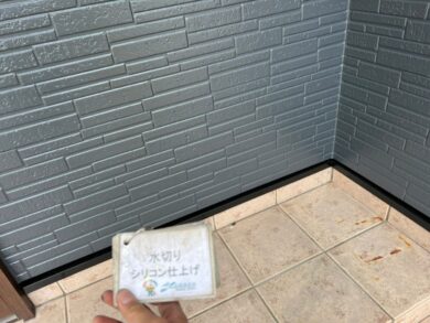 奈良香芝市H様邸　外壁塗装・屋根塗装・防水工事 水切りシリコン仕上げ