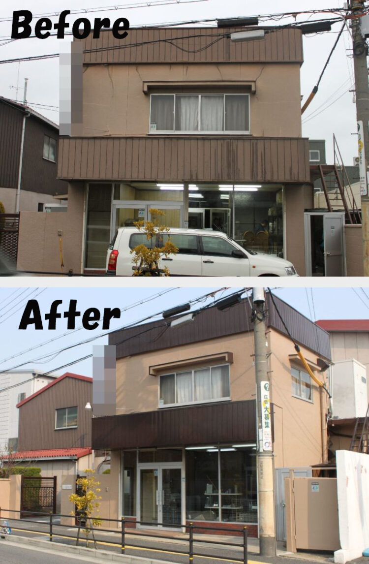 奈良の香芝市の株式会社ヨネヤの外壁塗装と屋根塗装のビフォーアフター