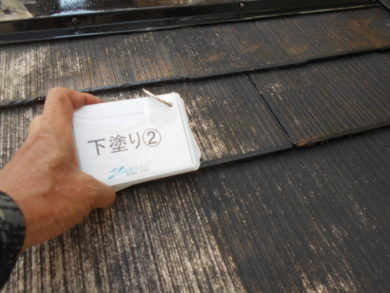 奈良大和高田市N様　外壁塗装・屋根塗装 屋根塗装下塗り2回目