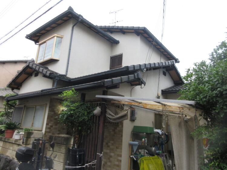 奈良大和高田市S様邸　外壁塗装・防水工事 施工前の写真