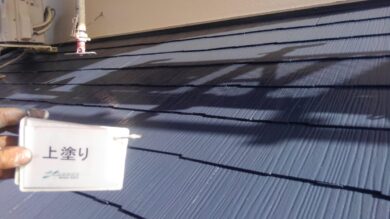 奈良北葛城郡河合町N様　外壁塗装・屋根塗装・防水工事 屋根塗装上塗り