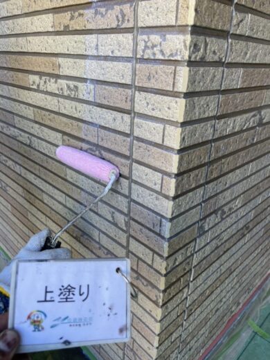 奈良香芝市M様邸　外壁塗装・防水工事 外壁上塗り